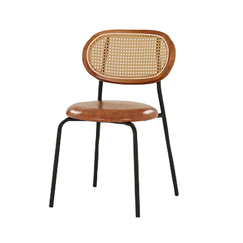 Industrial Design Faux Leather Dining Chairs Open Back Side Chair Clearhalo ' kitchen&dining_furn' 'Dining Chairs' 'Dining Tables & Seating' 'dining_chair' 'furn' 'furn_dining_chair' 'Furniture' 'furniture_dining_chair' 'Kitchen & Dining Furniture' 'kitchen' 4557429