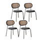 Industrial Design Faux Leather Dining Chairs Open Back Side Chair Matte Black 4 Piece Set Clearhalo ' kitchen&dining_furn' 'Dining Chairs' 'Dining Tables & Seating' 'dining_chair' 'furn' 'furn_dining_chair' 'Furniture' 'furniture_dining_chair' 'Kitchen & Dining Furniture' 'kitchen' 4557431