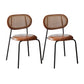 Industrial Design Faux Leather Dining Chairs Open Back Side Chair Brown 2 Piece Set Clearhalo ' kitchen&dining_furn' 'Dining Chairs' 'Dining Tables & Seating' 'dining_chair' 'furn' 'furn_dining_chair' 'Furniture' 'furniture_dining_chair' 'Kitchen & Dining Furniture' 'kitchen' 4557435