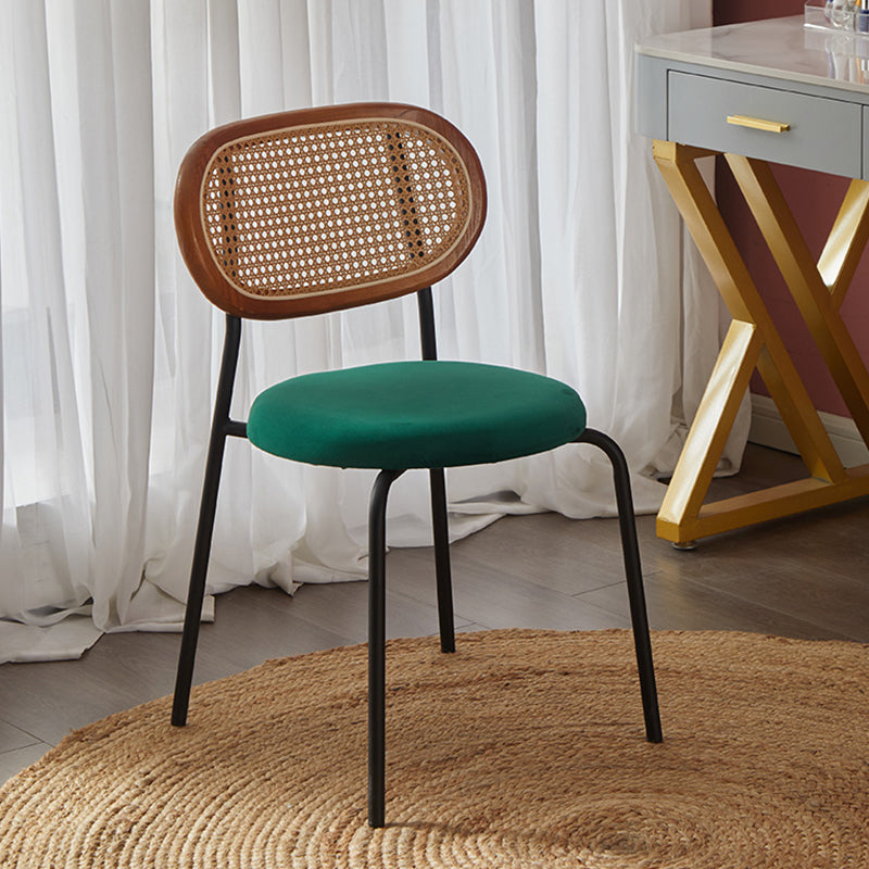 Industrial Design Faux Leather Dining Chairs Open Back Side Chair Green 1 Piece Clearhalo ' kitchen&dining_furn' 'Dining Chairs' 'Dining Tables & Seating' 'dining_chair' 'furn' 'furn_dining_chair' 'Furniture' 'furniture_dining_chair' 'Kitchen & Dining Furniture' 'kitchen' 4557439