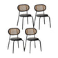 Industrial Design Faux Leather Dining Chairs Open Back Side Chair Gold-Black 4 Piece Set Clearhalo ' kitchen&dining_furn' 'Dining Chairs' 'Dining Tables & Seating' 'dining_chair' 'furn' 'furn_dining_chair' 'Furniture' 'furniture_dining_chair' 'Kitchen & Dining Furniture' 'kitchen' 4557448