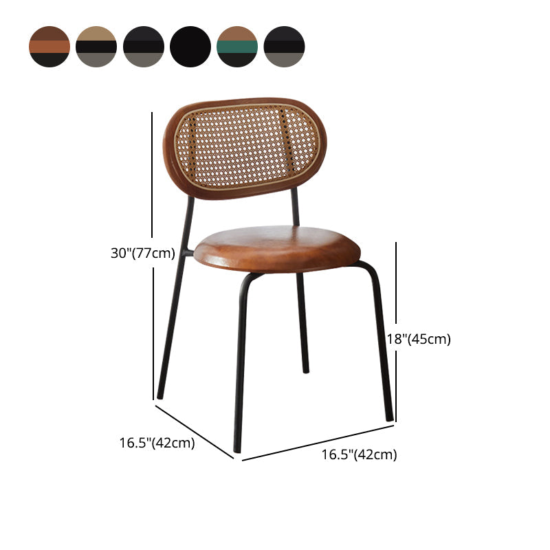 Industrial Design Faux Leather Dining Chairs Open Back Side Chair Clearhalo ' kitchen&dining_furn' 'Dining Chairs' 'Dining Tables & Seating' 'dining_chair' 'furn' 'furn_dining_chair' 'Furniture' 'furniture_dining_chair' 'Kitchen & Dining Furniture' 'kitchen' 4557449