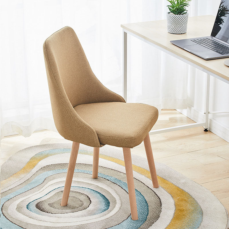 Contemporary Bedroom Upholstered Side Chair Matte Finish Parsons Dining Chair Light Coffee 1 Piece Clearhalo ' kitchen&dining_furn' 'Dining Chairs' 'Dining Tables & Seating' 'dining_chair' 'furn' 'furn_dining_chair' 'Furniture' 'furniture_dining_chair' 'Kitchen & Dining Furniture' 'kitchen' 4557463