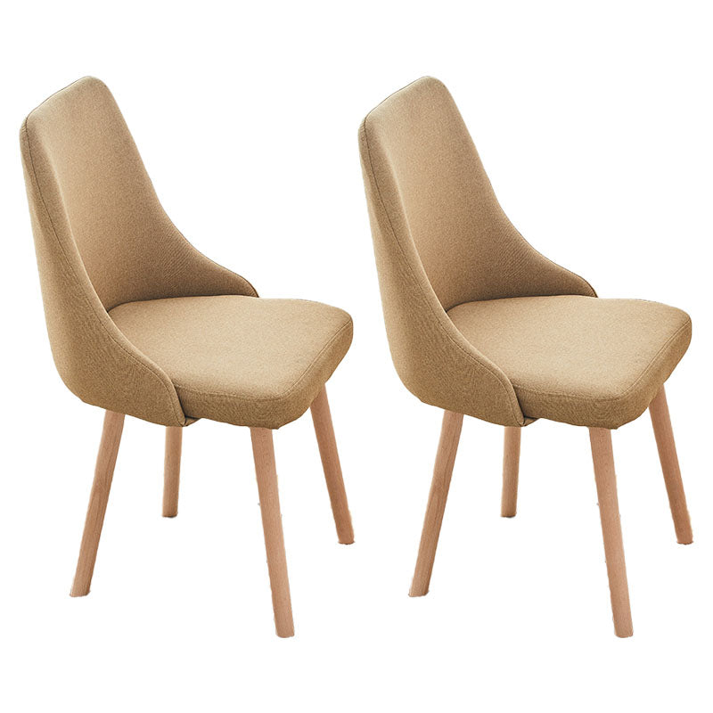 Contemporary Bedroom Upholstered Side Chair Matte Finish Parsons Dining Chair Light Coffee 2 Piece Set Clearhalo ' kitchen&dining_furn' 'Dining Chairs' 'Dining Tables & Seating' 'dining_chair' 'furn' 'furn_dining_chair' 'Furniture' 'furniture_dining_chair' 'Kitchen & Dining Furniture' 'kitchen' 4557464