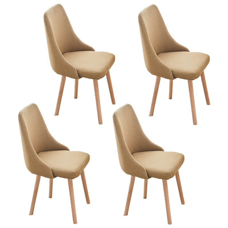Contemporary Bedroom Upholstered Side Chair Matte Finish Parsons Dining Chair Light Coffee 4 Piece Set Clearhalo ' kitchen&dining_furn' 'Dining Chairs' 'Dining Tables & Seating' 'dining_chair' 'furn' 'furn_dining_chair' 'Furniture' 'furniture_dining_chair' 'Kitchen & Dining Furniture' 'kitchen' 4557467