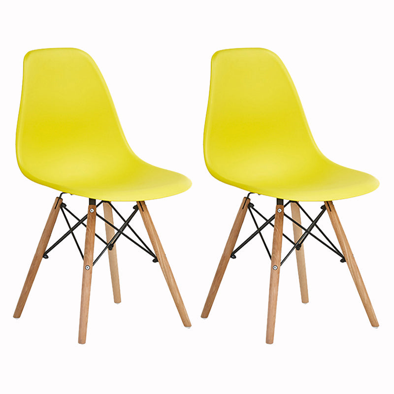 Wood Scandinavian Dining Room Side Chair Solid Back Dining Armless Chair Yellow Set of 2 Clearhalo ' kitchen&dining_furn' 'Dining Chairs' 'Dining Tables & Seating' 'dining_chair' 'Furniture' 'furniture_dining_chair' 'Kitchen & Dining Furniture' 'kitchen' 4557488