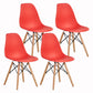 Wood Scandinavian Dining Room Side Chair Solid Back Dining Armless Chair Red Set of 4 Clearhalo ' kitchen&dining_furn' 'Dining Chairs' 'Dining Tables & Seating' 'dining_chair' 'Furniture' 'furniture_dining_chair' 'Kitchen & Dining Furniture' 'kitchen' 4557497