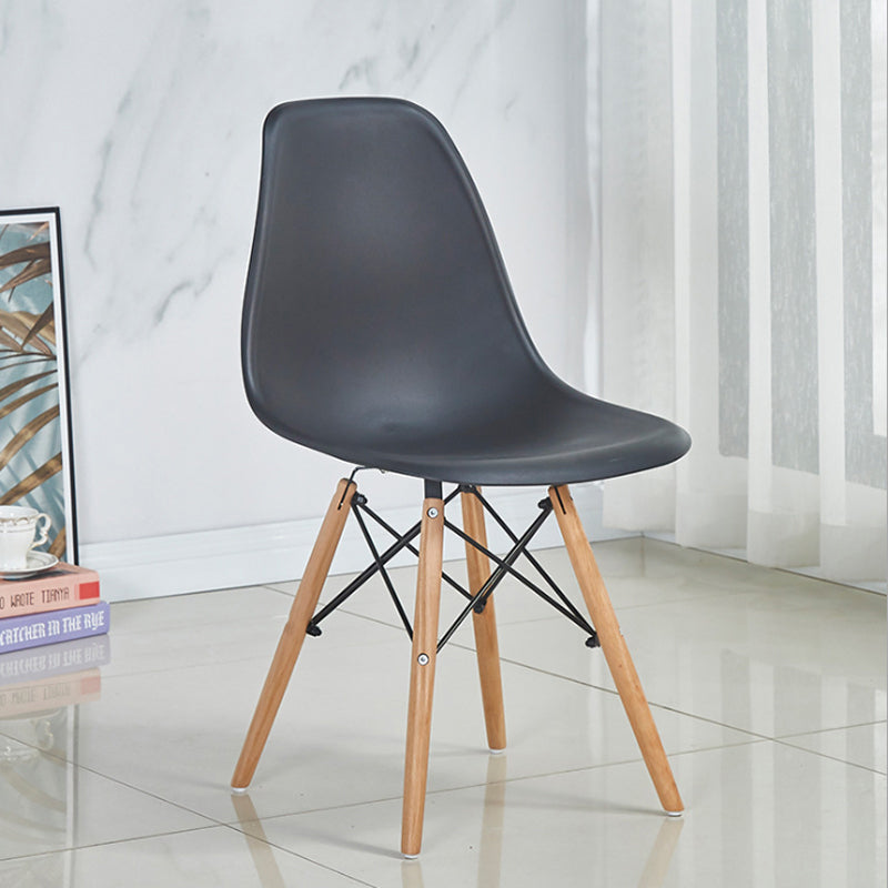 Wood Scandinavian Dining Room Side Chair Solid Back Dining Armless Chair Black 1 Piece Clearhalo ' kitchen&dining_furn' 'Dining Chairs' 'Dining Tables & Seating' 'dining_chair' 'Furniture' 'furniture_dining_chair' 'Kitchen & Dining Furniture' 'kitchen' 4557498