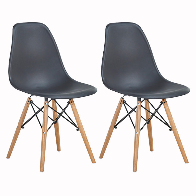Wood Scandinavian Dining Room Side Chair Solid Back Dining Armless Chair Black Set of 2 Clearhalo ' kitchen&dining_furn' 'Dining Chairs' 'Dining Tables & Seating' 'dining_chair' 'Furniture' 'furniture_dining_chair' 'Kitchen & Dining Furniture' 'kitchen' 4557500