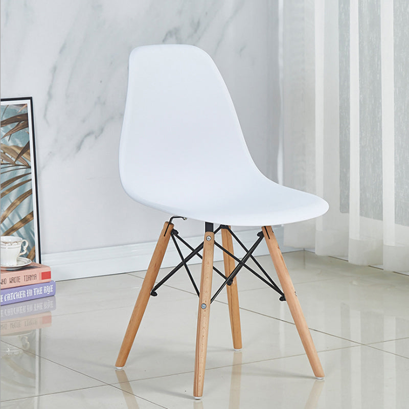 Wood Scandinavian Dining Room Side Chair Solid Back Dining Armless Chair White 1 Piece Clearhalo ' kitchen&dining_furn' 'Dining Chairs' 'Dining Tables & Seating' 'dining_chair' 'Furniture' 'furniture_dining_chair' 'Kitchen & Dining Furniture' 'kitchen' 4557504