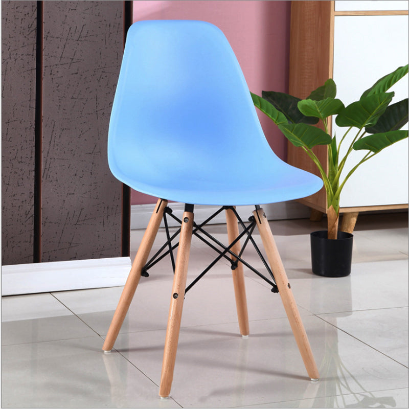 Wood Scandinavian Dining Room Side Chair Solid Back Dining Armless Chair Blue 1 Piece Clearhalo ' kitchen&dining_furn' 'Dining Chairs' 'Dining Tables & Seating' 'dining_chair' 'Furniture' 'furniture_dining_chair' 'Kitchen & Dining Furniture' 'kitchen' 4557507