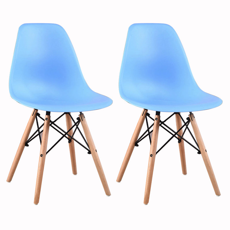 Wood Scandinavian Dining Room Side Chair Solid Back Dining Armless Chair Blue Set of 2 Clearhalo ' kitchen&dining_furn' 'Dining Chairs' 'Dining Tables & Seating' 'dining_chair' 'Furniture' 'furniture_dining_chair' 'Kitchen & Dining Furniture' 'kitchen' 4557508