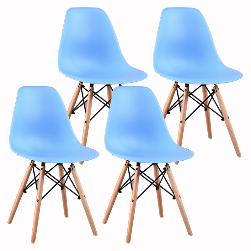 Wood Scandinavian Dining Room Side Chair Solid Back Dining Armless Chair Blue Set of 4 Clearhalo ' kitchen&dining_furn' 'Dining Chairs' 'Dining Tables & Seating' 'dining_chair' 'Furniture' 'furniture_dining_chair' 'Kitchen & Dining Furniture' 'kitchen' 4557509
