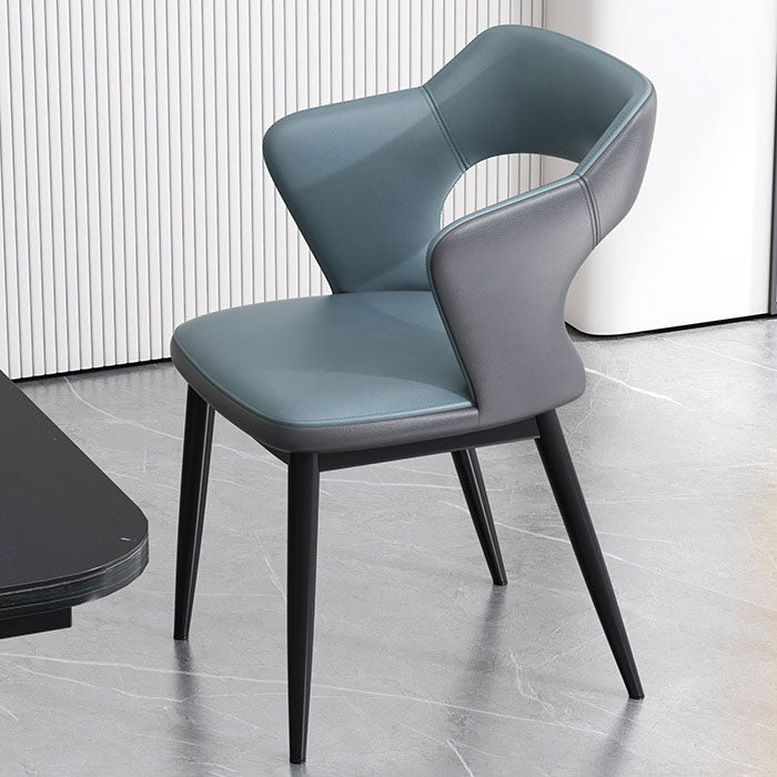 Contemporary Home Upholstered Arm Chair Matte Finish Open Back Dining Chair Gray-Blue 1 Piece Clearhalo ' kitchen&dining_furn' 'Dining Chairs' 'Dining Tables & Seating' 'dining_chair' 'furn' 'furn_dining_chair' 'Furniture' 'furniture_dining_chair' 'Kitchen & Dining Furniture' 'kitchen' 4557518