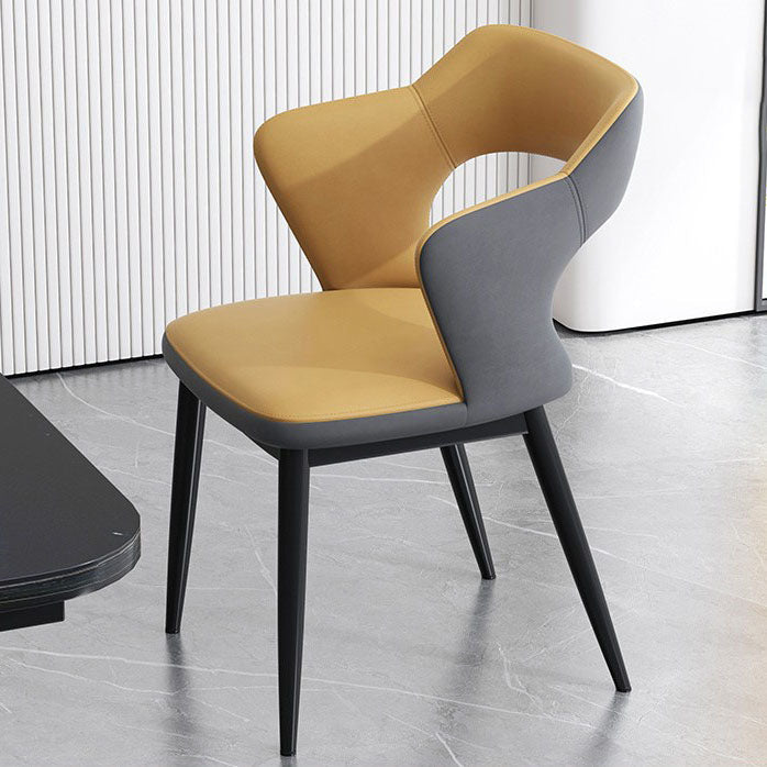 Contemporary Home Upholstered Arm Chair Matte Finish Open Back Dining Chair Khaki 1 Piece Clearhalo ' kitchen&dining_furn' 'Dining Chairs' 'Dining Tables & Seating' 'dining_chair' 'furn' 'furn_dining_chair' 'Furniture' 'furniture_dining_chair' 'Kitchen & Dining Furniture' 'kitchen' 4557519