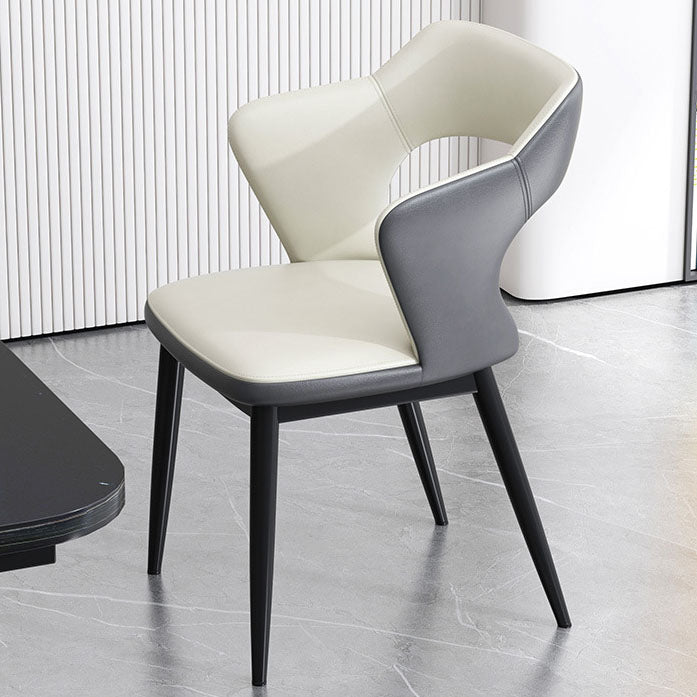 Contemporary Home Upholstered Arm Chair Matte Finish Open Back Dining Chair Beige 1 Piece Clearhalo ' kitchen&dining_furn' 'Dining Chairs' 'Dining Tables & Seating' 'dining_chair' 'furn' 'furn_dining_chair' 'Furniture' 'furniture_dining_chair' 'Kitchen & Dining Furniture' 'kitchen' 4557523