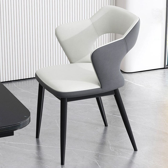 Contemporary Home Upholstered Arm Chair Matte Finish Open Back Dining Chair Grey 1 Piece Clearhalo ' kitchen&dining_furn' 'Dining Chairs' 'Dining Tables & Seating' 'dining_chair' 'furn' 'furn_dining_chair' 'Furniture' 'furniture_dining_chair' 'Kitchen & Dining Furniture' 'kitchen' 4557530