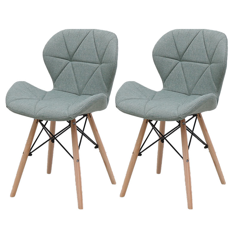 Contemporary Beech Wingback Side Chair Matte Finish Upholstered Dining Chair Pea Green Set of 2 Clearhalo ' kitchen&dining_furn' 'Dining Chairs' 'Dining Tables & Seating' 'dining_chair' 'Furniture' 'furniture_dining_chair' 'Kitchen & Dining Furniture' 'kitchen' 4557603