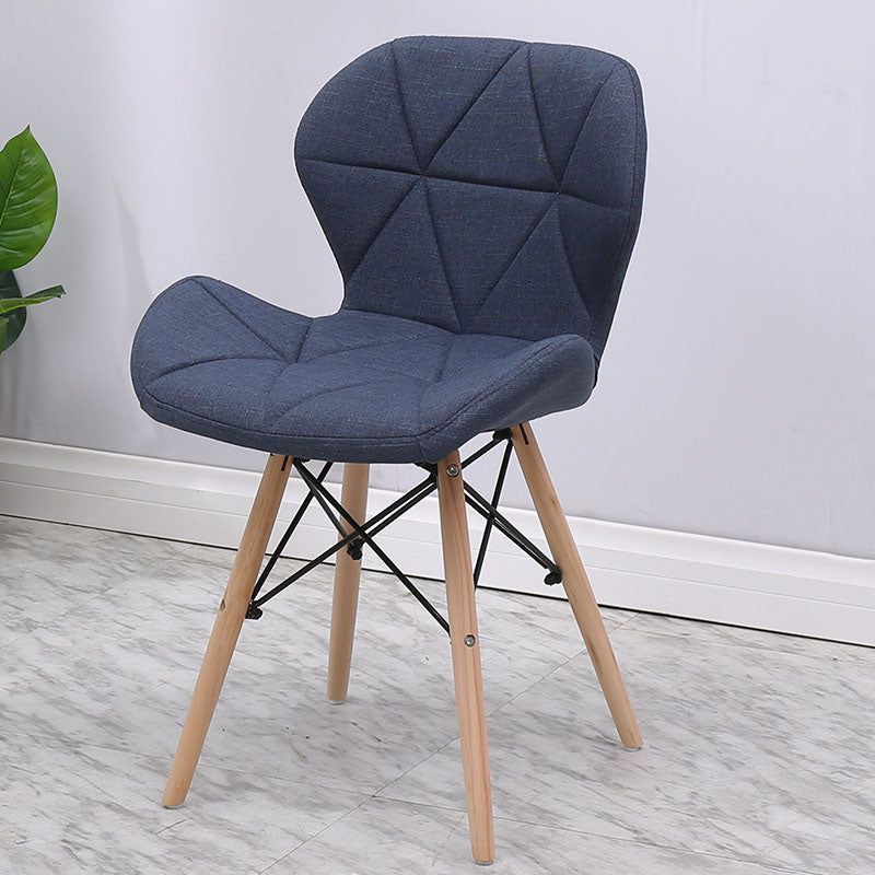 Contemporary Beech Wingback Side Chair Matte Finish Upholstered Dining Chair Sky Blue 1 Piece Clearhalo ' kitchen&dining_furn' 'Dining Chairs' 'Dining Tables & Seating' 'dining_chair' 'Furniture' 'furniture_dining_chair' 'Kitchen & Dining Furniture' 'kitchen' 4557607