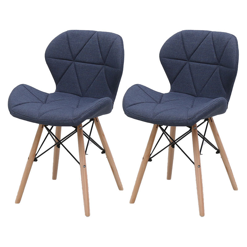 Contemporary Beech Wingback Side Chair Matte Finish Upholstered Dining Chair Sky Blue Set of 2 Clearhalo ' kitchen&dining_furn' 'Dining Chairs' 'Dining Tables & Seating' 'dining_chair' 'Furniture' 'furniture_dining_chair' 'Kitchen & Dining Furniture' 'kitchen' 4557609