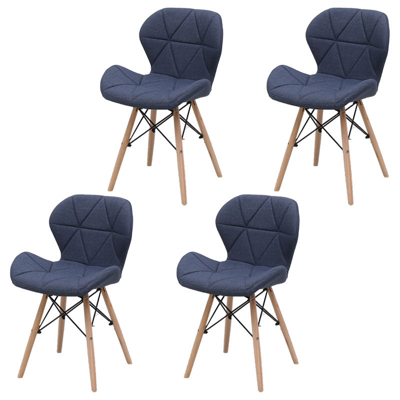 Contemporary Beech Wingback Side Chair Matte Finish Upholstered Dining Chair Sky Blue Set of 4 Clearhalo ' kitchen&dining_furn' 'Dining Chairs' 'Dining Tables & Seating' 'dining_chair' 'Furniture' 'furniture_dining_chair' 'Kitchen & Dining Furniture' 'kitchen' 4557610