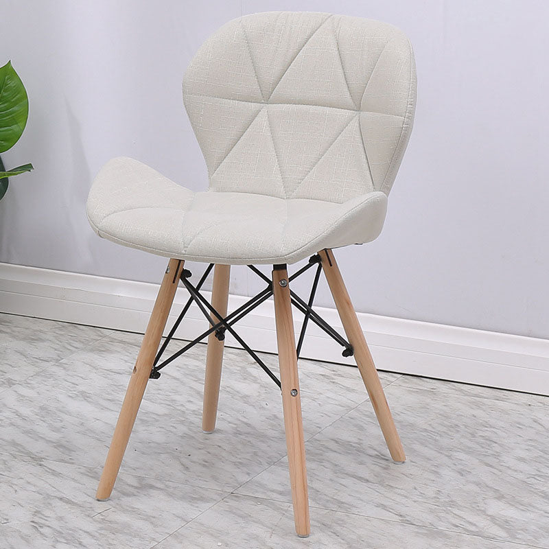 Contemporary Beech Wingback Side Chair Matte Finish Upholstered Dining Chair White 1 Piece Clearhalo ' kitchen&dining_furn' 'Dining Chairs' 'Dining Tables & Seating' 'dining_chair' 'Furniture' 'furniture_dining_chair' 'Kitchen & Dining Furniture' 'kitchen' 4557612