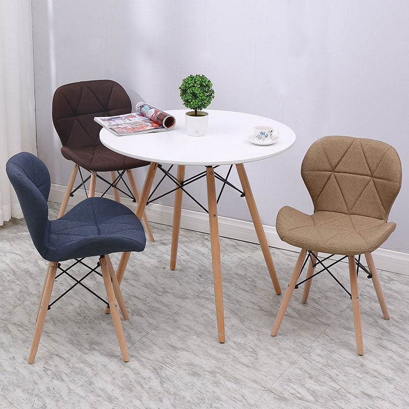 Contemporary Beech Wingback Side Chair Matte Finish Upholstered Dining Chair Clearhalo ' kitchen&dining_furn' 'Dining Chairs' 'Dining Tables & Seating' 'dining_chair' 'Furniture' 'furniture_dining_chair' 'Kitchen & Dining Furniture' 'kitchen' 4557614
