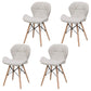 Contemporary Beech Wingback Side Chair Matte Finish Upholstered Dining Chair White Set of 4 Clearhalo ' kitchen&dining_furn' 'Dining Chairs' 'Dining Tables & Seating' 'dining_chair' 'Furniture' 'furniture_dining_chair' 'Kitchen & Dining Furniture' 'kitchen' 4557616