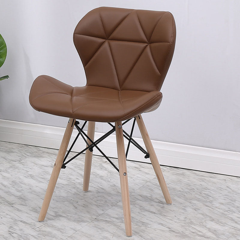Contemporary Beech Wingback Side Chair Matte Finish Upholstered Dining Chair Coffee 1 Piece Clearhalo ' kitchen&dining_furn' 'Dining Chairs' 'Dining Tables & Seating' 'dining_chair' 'Furniture' 'furniture_dining_chair' 'Kitchen & Dining Furniture' 'kitchen' 4557620