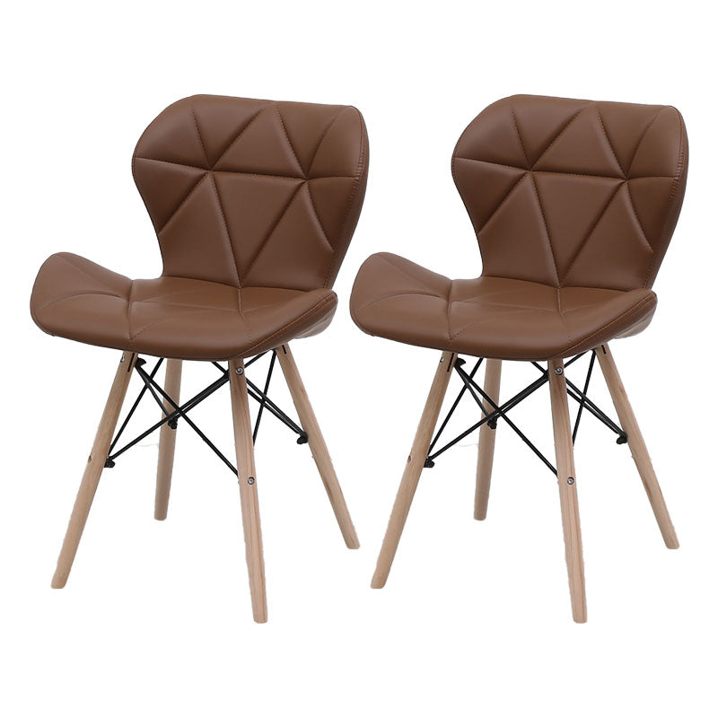 Contemporary Beech Wingback Side Chair Matte Finish Upholstered Dining Chair Coffee Set of 2 Clearhalo ' kitchen&dining_furn' 'Dining Chairs' 'Dining Tables & Seating' 'dining_chair' 'Furniture' 'furniture_dining_chair' 'Kitchen & Dining Furniture' 'kitchen' 4557621