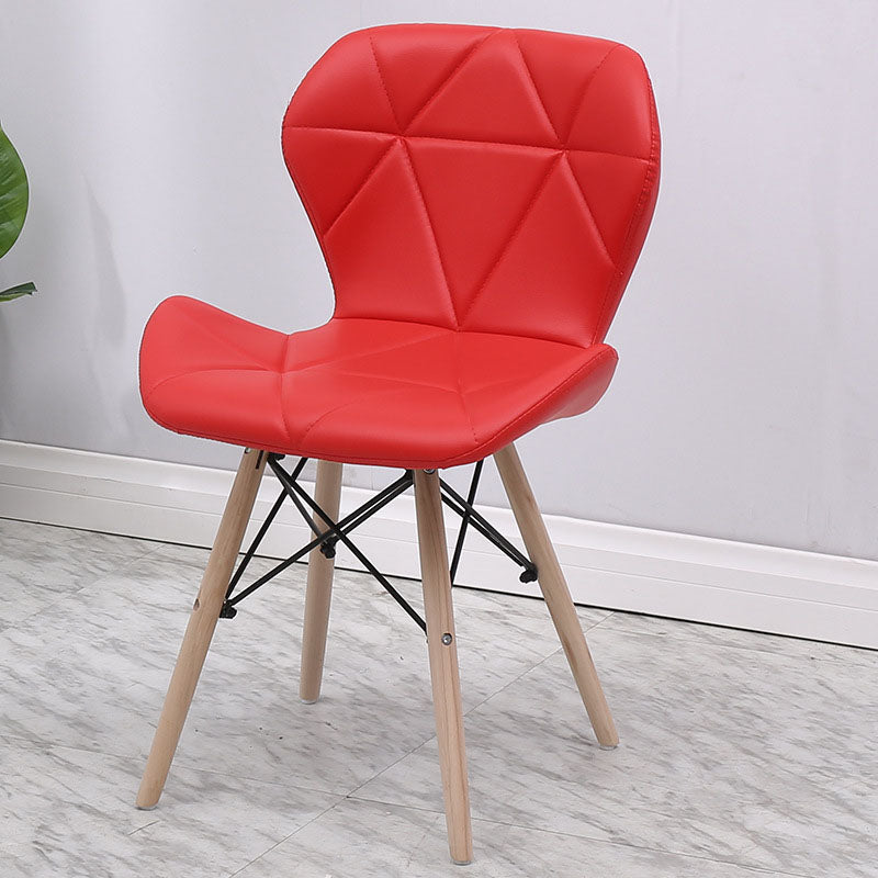 Contemporary Beech Wingback Side Chair Matte Finish Upholstered Dining Chair Dark Red 1 Piece Clearhalo ' kitchen&dining_furn' 'Dining Chairs' 'Dining Tables & Seating' 'dining_chair' 'Furniture' 'furniture_dining_chair' 'Kitchen & Dining Furniture' 'kitchen' 4557623