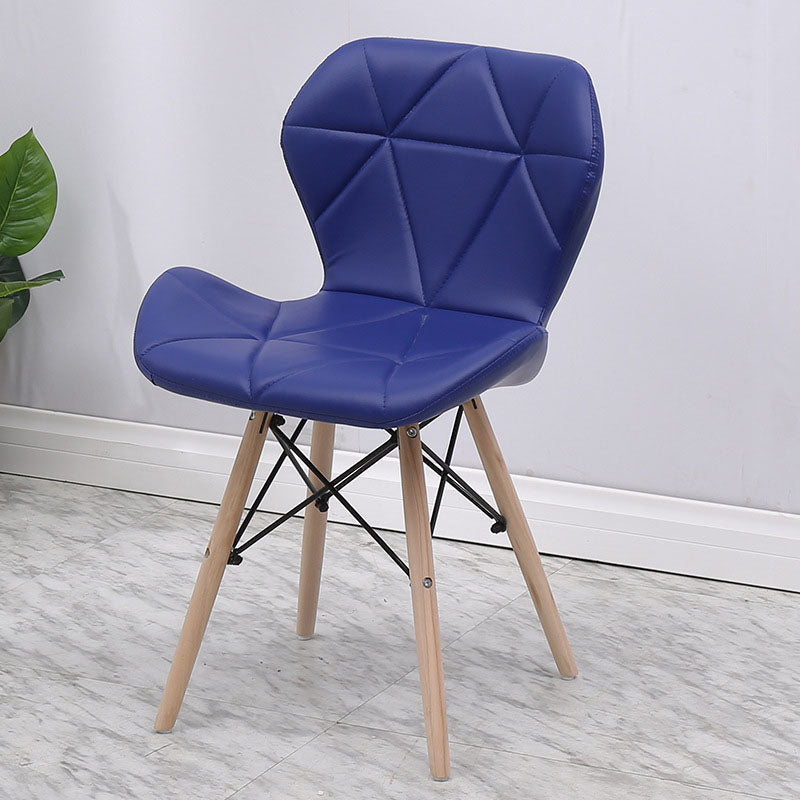 Contemporary Beech Wingback Side Chair Matte Finish Upholstered Dining Chair Blue 1 Piece Clearhalo ' kitchen&dining_furn' 'Dining Chairs' 'Dining Tables & Seating' 'dining_chair' 'Furniture' 'furniture_dining_chair' 'Kitchen & Dining Furniture' 'kitchen' 4557629