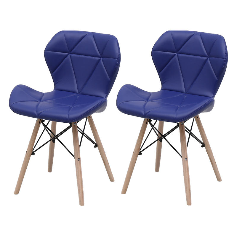 Contemporary Beech Wingback Side Chair Matte Finish Upholstered Dining Chair Blue Set of 2 Clearhalo ' kitchen&dining_furn' 'Dining Chairs' 'Dining Tables & Seating' 'dining_chair' 'Furniture' 'furniture_dining_chair' 'Kitchen & Dining Furniture' 'kitchen' 4557630