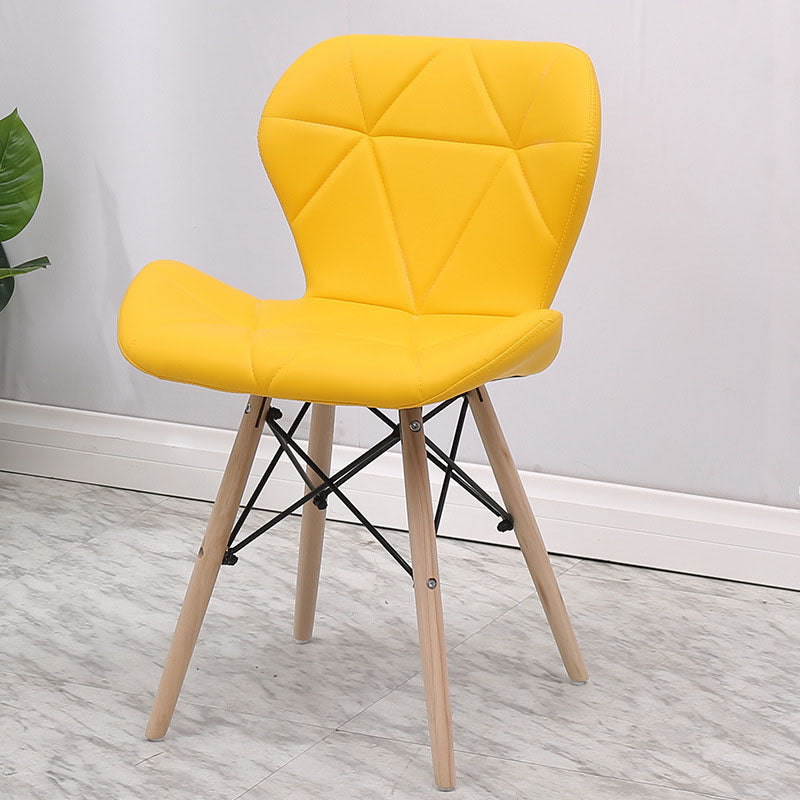 Contemporary Beech Wingback Side Chair Matte Finish Upholstered Dining Chair Golden 1 Piece Clearhalo ' kitchen&dining_furn' 'Dining Chairs' 'Dining Tables & Seating' 'dining_chair' 'Furniture' 'furniture_dining_chair' 'Kitchen & Dining Furniture' 'kitchen' 4557632