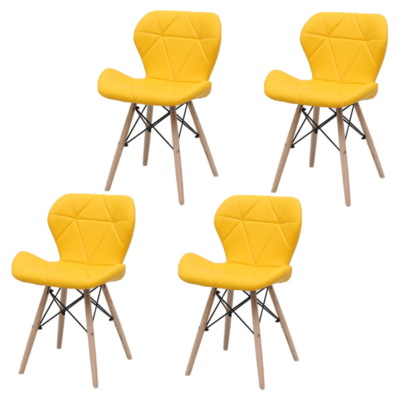Contemporary Beech Wingback Side Chair Matte Finish Upholstered Dining Chair Golden Set of 4 Clearhalo ' kitchen&dining_furn' 'Dining Chairs' 'Dining Tables & Seating' 'dining_chair' 'Furniture' 'furniture_dining_chair' 'Kitchen & Dining Furniture' 'kitchen' 4557634