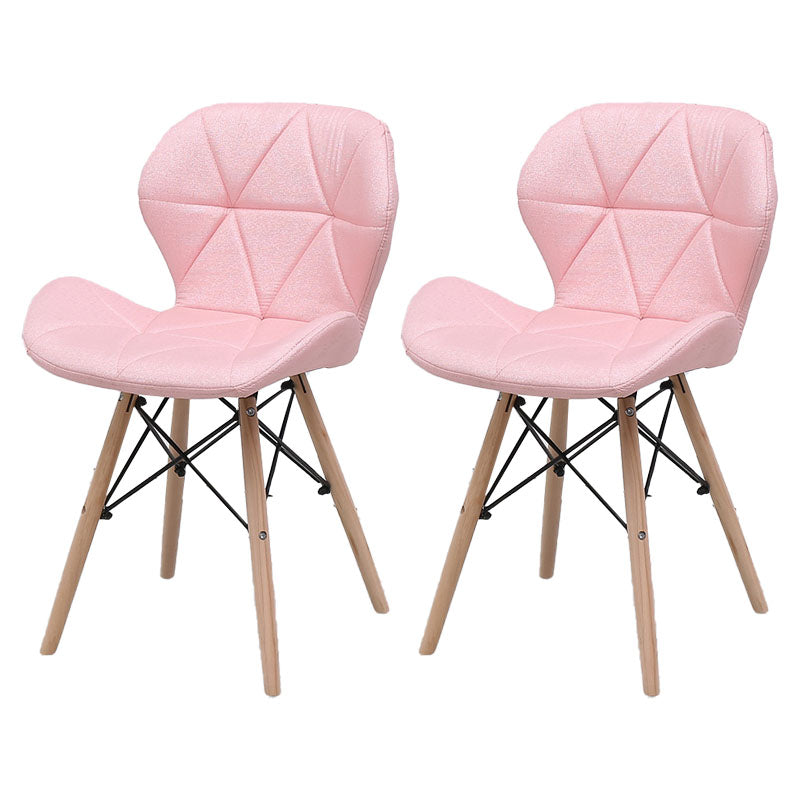 Contemporary Beech Wingback Side Chair Matte Finish Upholstered Dining Chair Rose Bloom Set of 2 Clearhalo ' kitchen&dining_furn' 'Dining Chairs' 'Dining Tables & Seating' 'dining_chair' 'Furniture' 'furniture_dining_chair' 'Kitchen & Dining Furniture' 'kitchen' 4557636
