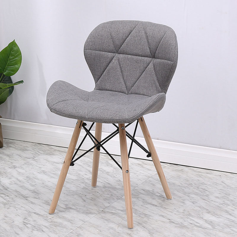 Contemporary Beech Wingback Side Chair Matte Finish Upholstered Dining Chair Grey 1 Piece Clearhalo ' kitchen&dining_furn' 'Dining Chairs' 'Dining Tables & Seating' 'dining_chair' 'Furniture' 'furniture_dining_chair' 'Kitchen & Dining Furniture' 'kitchen' 4557638