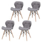 Contemporary Beech Wingback Side Chair Matte Finish Upholstered Dining Chair Grey Set of 4 Clearhalo ' kitchen&dining_furn' 'Dining Chairs' 'Dining Tables & Seating' 'dining_chair' 'Furniture' 'furniture_dining_chair' 'Kitchen & Dining Furniture' 'kitchen' 4557640