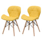 Contemporary Beech Wingback Side Chair Matte Finish Upholstered Dining Chair Yellow Set of 2 Clearhalo ' kitchen&dining_furn' 'Dining Chairs' 'Dining Tables & Seating' 'dining_chair' 'Furniture' 'furniture_dining_chair' 'Kitchen & Dining Furniture' 'kitchen' 4557642