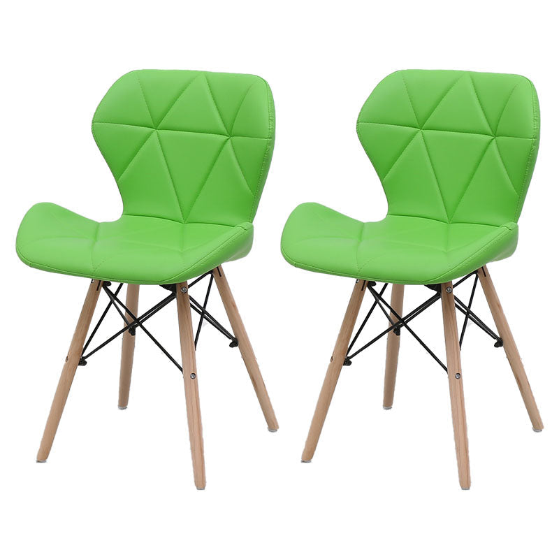Contemporary Beech Wingback Side Chair Matte Finish Upholstered Dining Chair Green Set of 2 Clearhalo ' kitchen&dining_furn' 'Dining Chairs' 'Dining Tables & Seating' 'dining_chair' 'Furniture' 'furniture_dining_chair' 'Kitchen & Dining Furniture' 'kitchen' 4557645