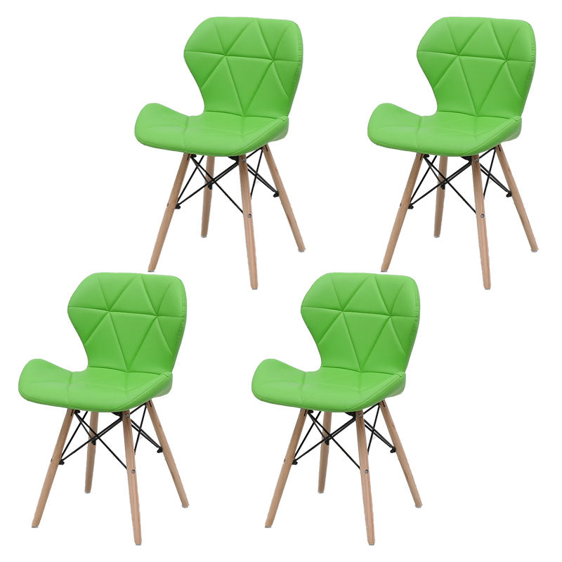 Contemporary Beech Wingback Side Chair Matte Finish Upholstered Dining Chair Green Set of 4 Clearhalo ' kitchen&dining_furn' 'Dining Chairs' 'Dining Tables & Seating' 'dining_chair' 'Furniture' 'furniture_dining_chair' 'Kitchen & Dining Furniture' 'kitchen' 4557646