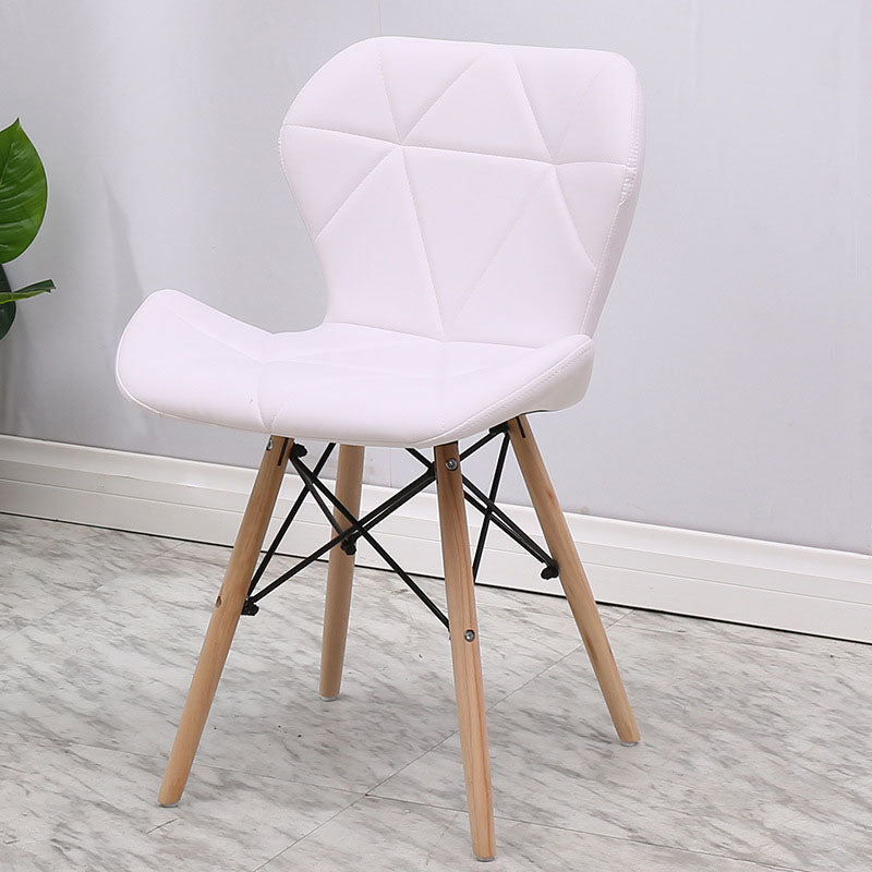 Contemporary Beech Wingback Side Chair Matte Finish Upholstered Dining Chair Gloss White 1 Piece Clearhalo ' kitchen&dining_furn' 'Dining Chairs' 'Dining Tables & Seating' 'dining_chair' 'Furniture' 'furniture_dining_chair' 'Kitchen & Dining Furniture' 'kitchen' 4557647