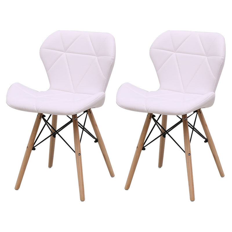 Contemporary Beech Wingback Side Chair Matte Finish Upholstered Dining Chair Gloss White Set of 2 Clearhalo ' kitchen&dining_furn' 'Dining Chairs' 'Dining Tables & Seating' 'dining_chair' 'Furniture' 'furniture_dining_chair' 'Kitchen & Dining Furniture' 'kitchen' 4557648