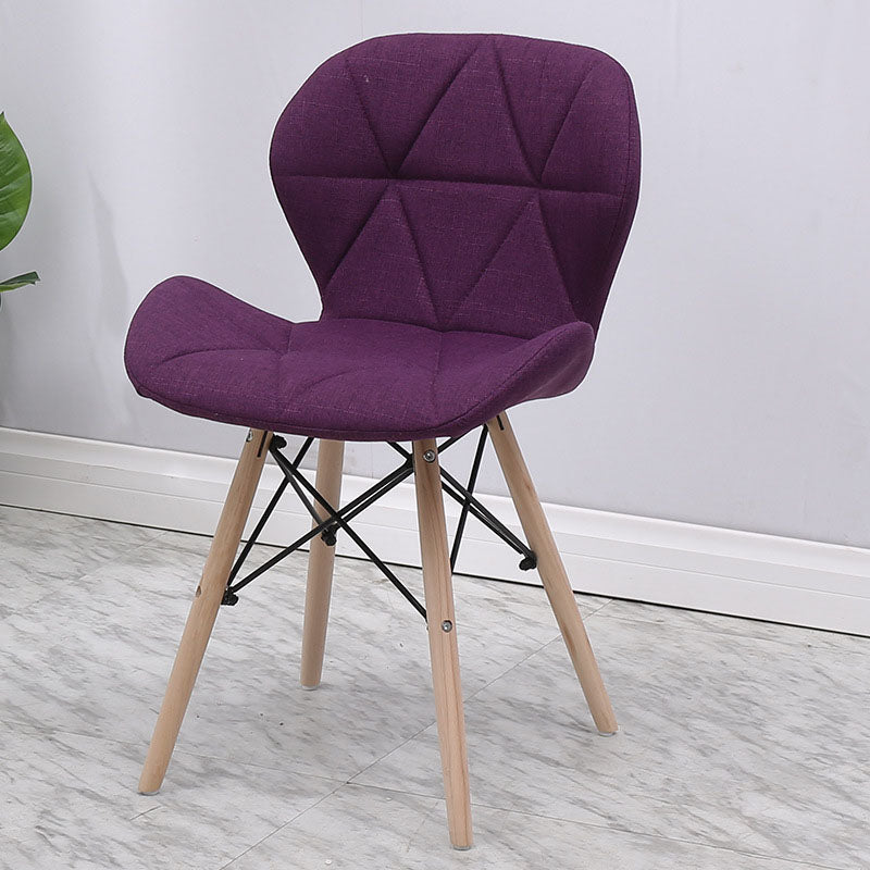 Contemporary Beech Wingback Side Chair Matte Finish Upholstered Dining Chair Purple 1 Piece Clearhalo ' kitchen&dining_furn' 'Dining Chairs' 'Dining Tables & Seating' 'dining_chair' 'Furniture' 'furniture_dining_chair' 'Kitchen & Dining Furniture' 'kitchen' 4557650