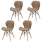 Contemporary Beech Wingback Side Chair Matte Finish Upholstered Dining Chair Light Brown Set of 4 Clearhalo ' kitchen&dining_furn' 'Dining Chairs' 'Dining Tables & Seating' 'dining_chair' 'Furniture' 'furniture_dining_chair' 'Kitchen & Dining Furniture' 'kitchen' 4557655
