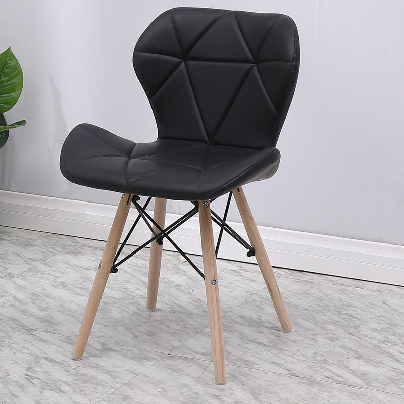 Contemporary Beech Wingback Side Chair Matte Finish Upholstered Dining Chair Black 1 Piece Clearhalo ' kitchen&dining_furn' 'Dining Chairs' 'Dining Tables & Seating' 'dining_chair' 'Furniture' 'furniture_dining_chair' 'Kitchen & Dining Furniture' 'kitchen' 4557656