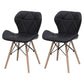 Contemporary Beech Wingback Side Chair Matte Finish Upholstered Dining Chair Black Set of 2 Clearhalo ' kitchen&dining_furn' 'Dining Chairs' 'Dining Tables & Seating' 'dining_chair' 'Furniture' 'furniture_dining_chair' 'Kitchen & Dining Furniture' 'kitchen' 4557657