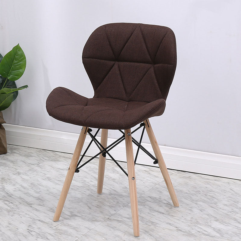 Contemporary Beech Wingback Side Chair Matte Finish Upholstered Dining Chair Dark Brown 1 Piece Clearhalo ' kitchen&dining_furn' 'Dining Chairs' 'Dining Tables & Seating' 'dining_chair' 'Furniture' 'furniture_dining_chair' 'Kitchen & Dining Furniture' 'kitchen' 4557659