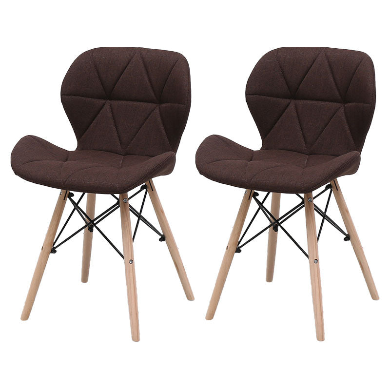 Contemporary Beech Wingback Side Chair Matte Finish Upholstered Dining Chair Dark Brown Set of 2 Clearhalo ' kitchen&dining_furn' 'Dining Chairs' 'Dining Tables & Seating' 'dining_chair' 'Furniture' 'furniture_dining_chair' 'Kitchen & Dining Furniture' 'kitchen' 4557660