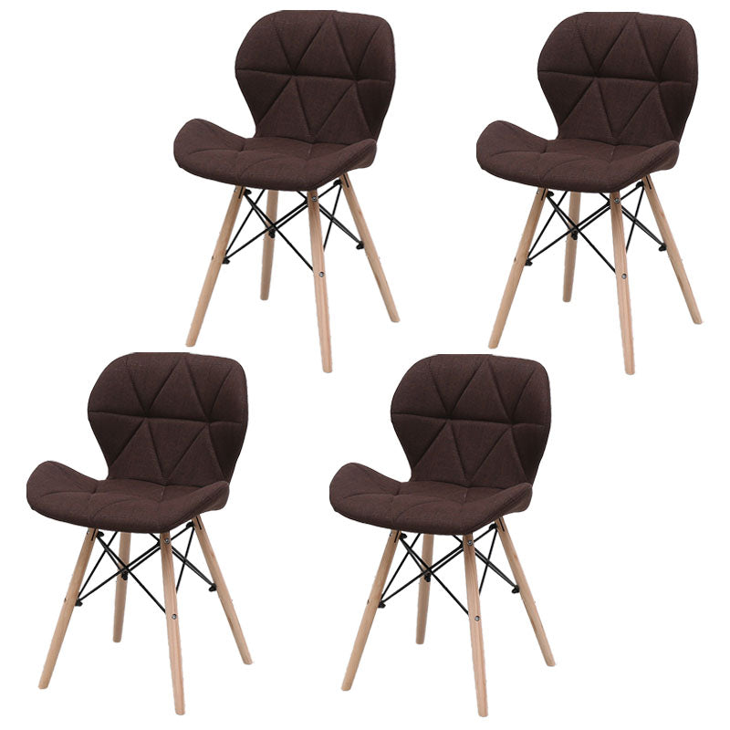 Contemporary Beech Wingback Side Chair Matte Finish Upholstered Dining Chair Dark Brown Set of 4 Clearhalo ' kitchen&dining_furn' 'Dining Chairs' 'Dining Tables & Seating' 'dining_chair' 'Furniture' 'furniture_dining_chair' 'Kitchen & Dining Furniture' 'kitchen' 4557661